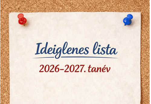 Ideiglenes lista 2026-2027. tanév